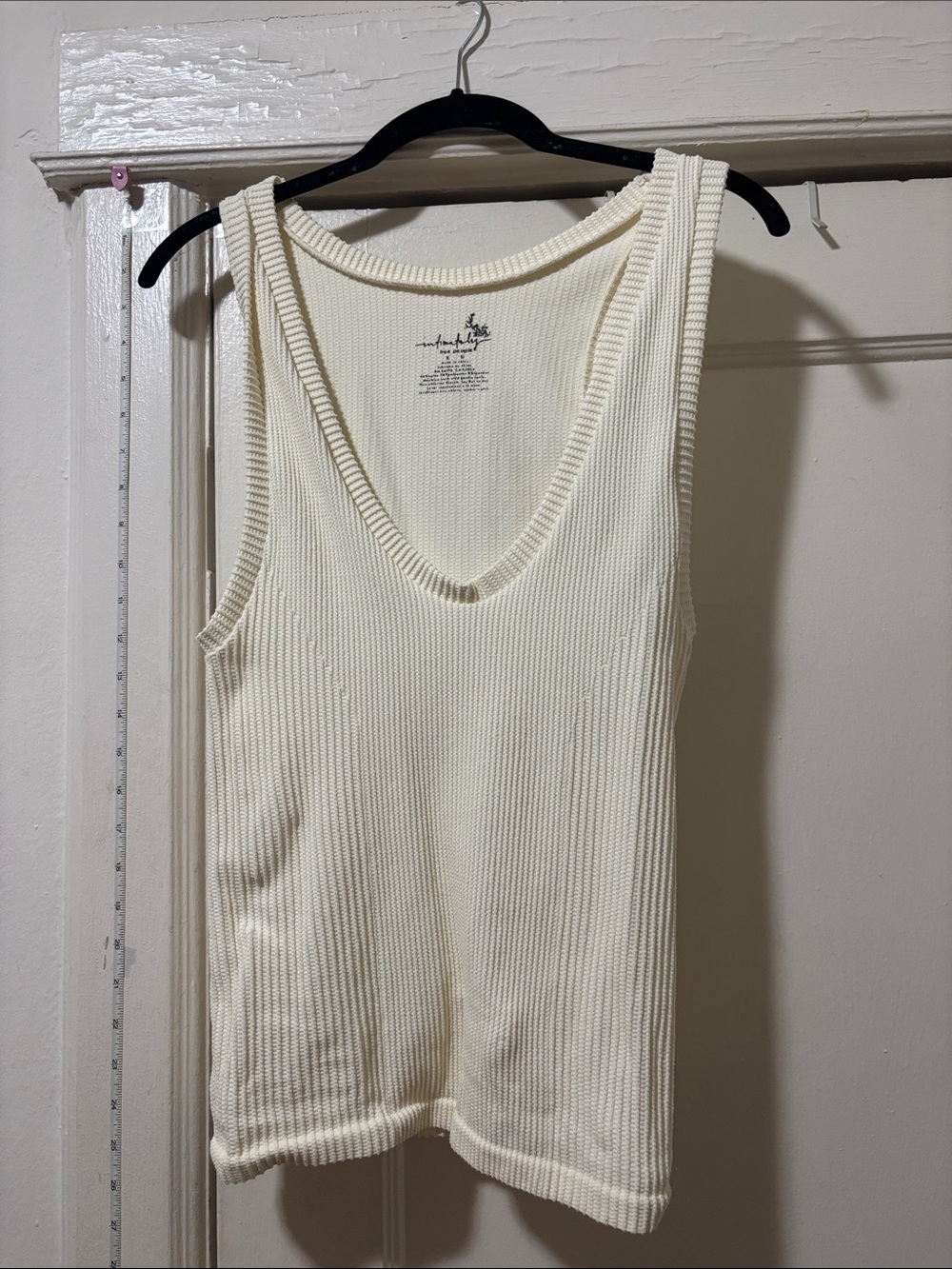 Free People Ribbed V-Neck Tank Top - Cream